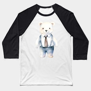 Polar Bear Wearing a Tie Baseball T-Shirt